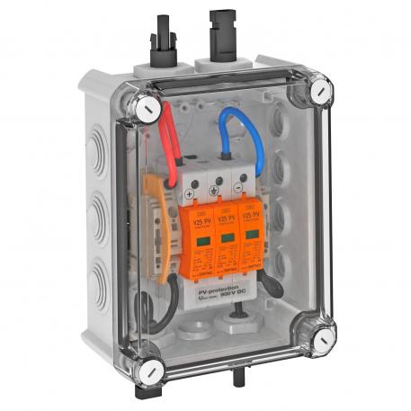 Solutie sistem PV, tip 1+2, cu ștecăr MC4 pentru pentru invertor cu 1 tracker MPP, 900 V DC