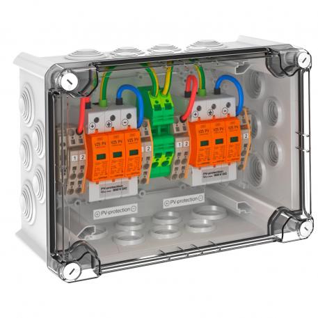 PV system solution, type 1+2, for inverter with 2 MPP trackers, 900 V DC 