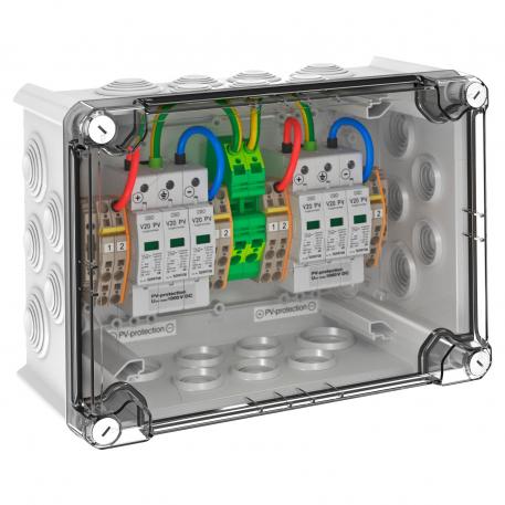 PV system solution, type 2, for inverter with 2 MPP trackers, 1,000 V DC 